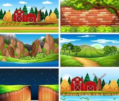 Set of different outsides backgrounds vector