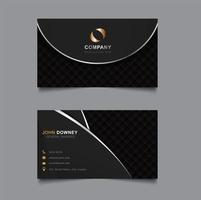 Business Card with Silver Lines and Diamond Pattern vector