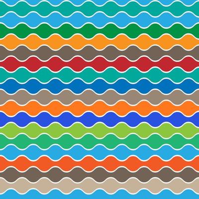 Retro seamless pattern of waves