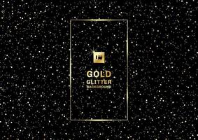 Gold glitter on a black background and texture vector