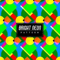 Bright Neon Colorful Shapes Seamless Pattern Background vector