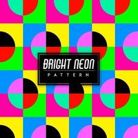 Bright Neon Colorful Shapes Seamless Pattern Background vector