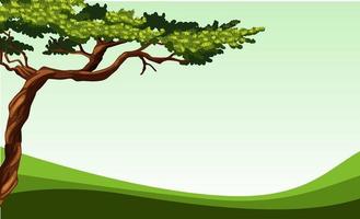 Escena de la naturaleza con un simple árbol y campo vector