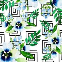 Watercolor Memphis Floral Background  vector