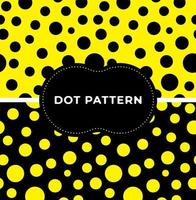 Black and yellow polka dots seamless pattern set vector