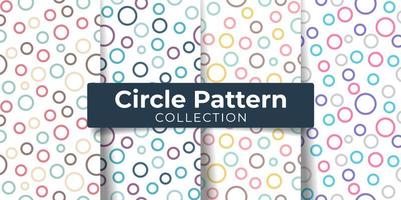 Round circle colorful seamless pattern set vector