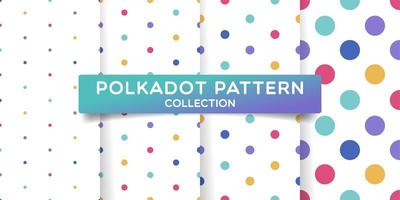 Various size polka dots seamless pattern set vector