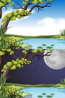 Nature scenes at day and night vector
