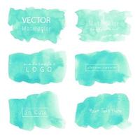 Collection of Modern Watercolor Splotch Squares vector