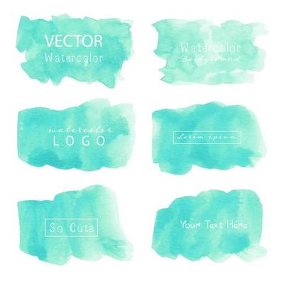Collection of Modern Watercolor Splotch Squares