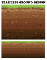 Seamless dirt underground with lawn  vector
