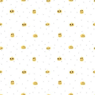 Simple Small Jackolantern Halloween Seamless Pattern Background