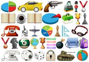 Large set of miscellaneous objects vector