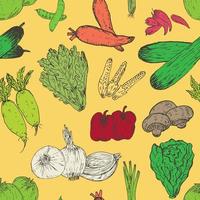 Fresh Vegetables Seamless Background vector