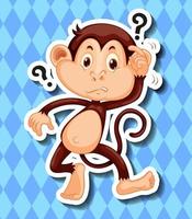 Monkey with question marks vector