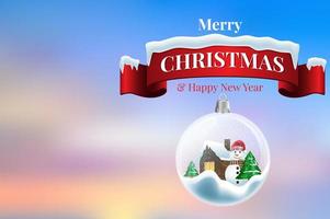 2020 new year card with Christmas background vector