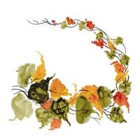 Watercolor Floral with leaves vector