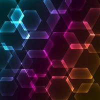 Bokeh blur with hexagons background vector