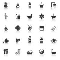 Spa icons with reflection vector