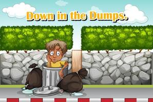 Idiom expression for down in the dumps vector