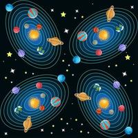 Solar system seamless pattern vector