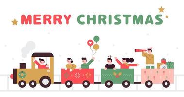 Santa driving Christmas chu chu train  vector