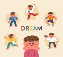 Boy dreaming about future career vector