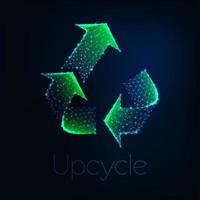 Futuristic glowing low polygonal green symbol  vector