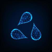 Triangle or recycle sign made of three water drops vector