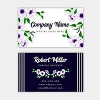 Watercolor Floral Business Card vector