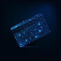 Futuristic glowing low polygonal credit card vector