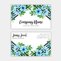 Watercolor Floral Business Card vector