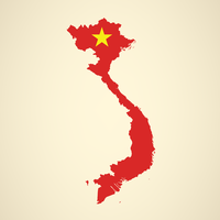 Vietnam Map National Flag Vector Design