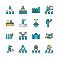 Business leadership icon set vector