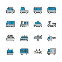 Transportation icon set vector