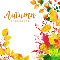 Watercolor Autumn Leaves Background vector