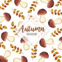 Hermoso fondo de hojas de otoño acuarela vector