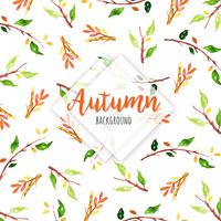 Fall Watercolor Branch and Leaves Background vector
