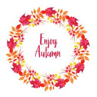 Beautiful Watercolor Autumn Leaves Wreath vector