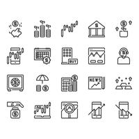 Stock market and investment icon set vector