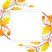 Watercolor Autumn Leaves Frame vector