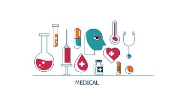 Conjunto de iconos médicos y atención médica vector