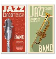 Conjunto de banner de festival de jazz vector