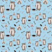 Seamless pattern of bulldog vector