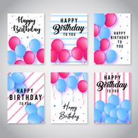 Colección de tarjetas de feliz cumpleaños vector