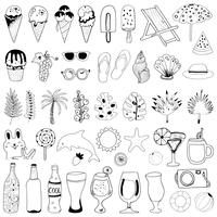 Hand Drawn Summer Elements Collection vector