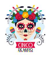 Female cinco de mayo character  vector