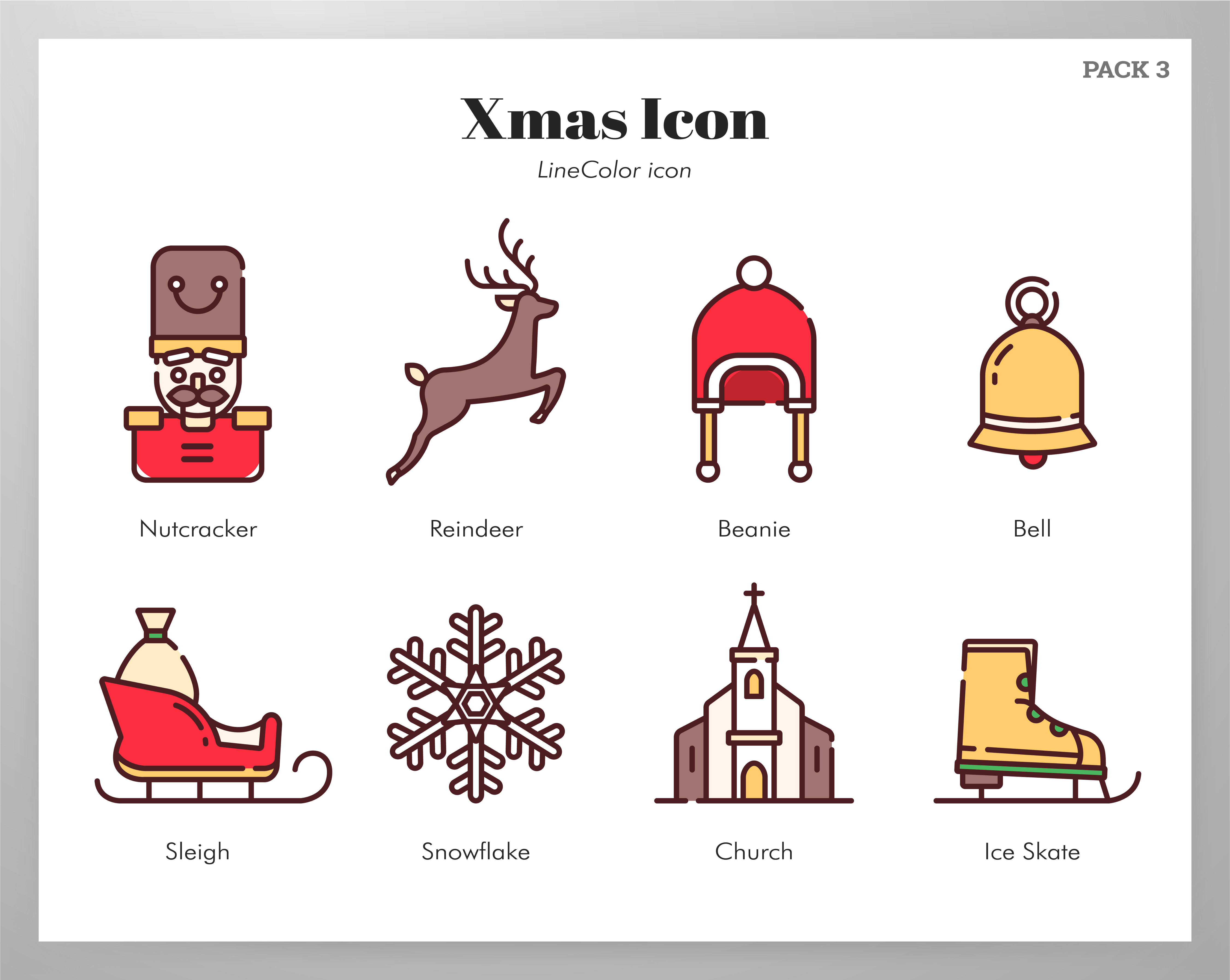 Christmas Icons Linecolor Set Download Free Vectors Clipart Graphics Vector Art