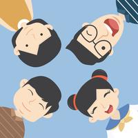 Man and woman Group portrait of funny faces vector