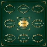 Luxury golden frames and borders set. vector